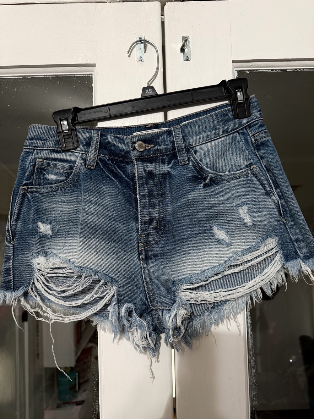 Distressed Blue Denim Women’s Shorts